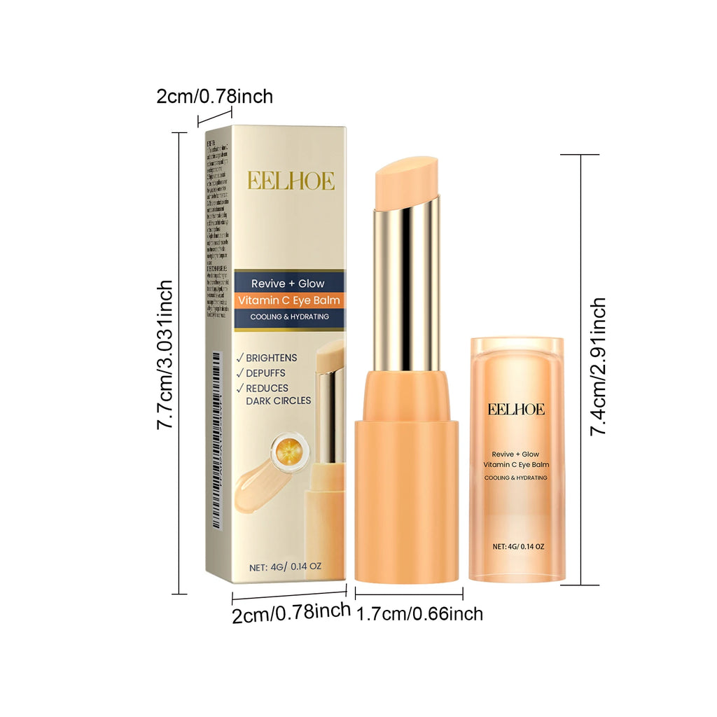 Vitamin C Eye Balm Moisturizing Eye Bag Removal Dark Circles Reduce Fine Lines Anti Puffiness Brightening Eye Cream Stick Qme
