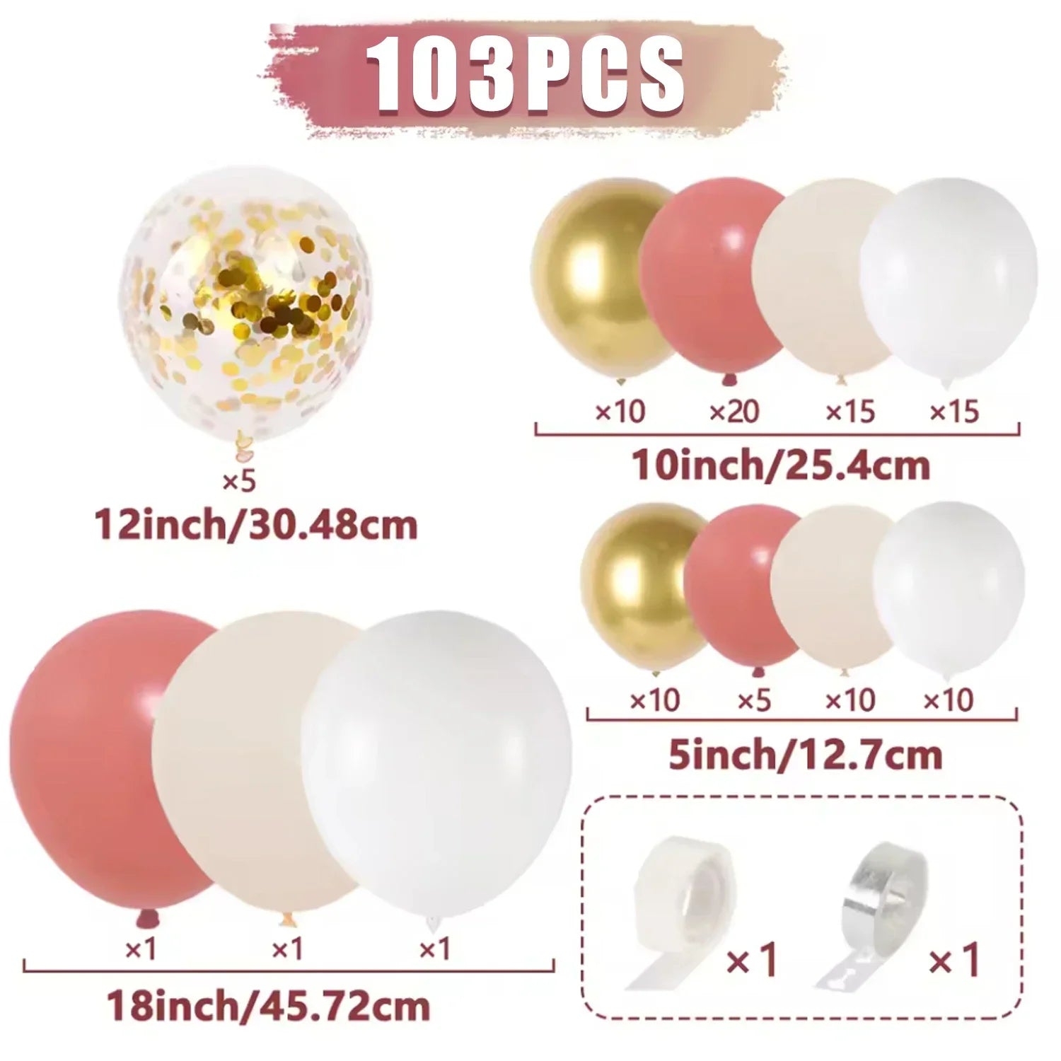 Retro Pink White Gold Balloons Garland Arch Kit Birthday Party Decoration Kids Baby Shower Wedding Party Supplies Letax Ballons Qme