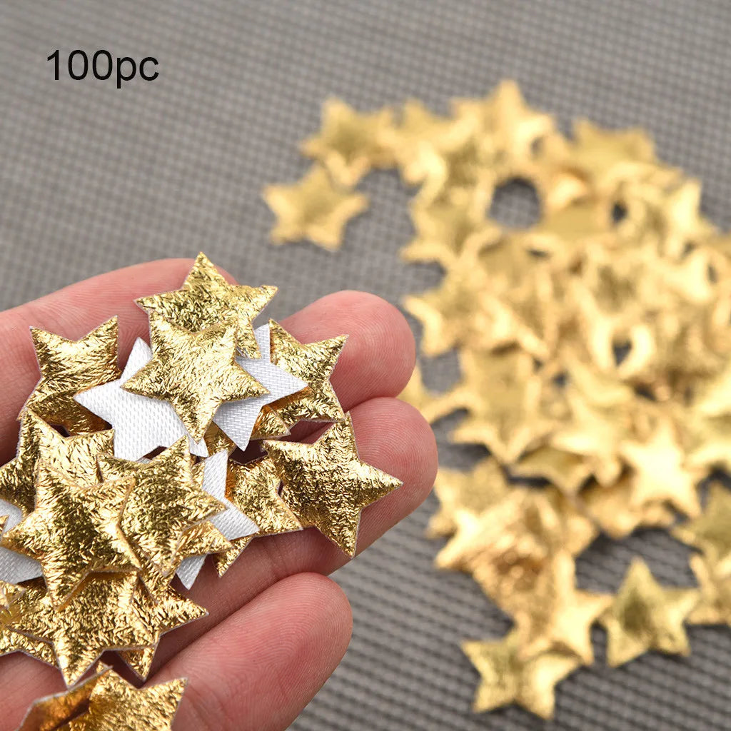Mini Five-pointed Star Confetti Glitter for Party Wedding Festival Decoration DIY Craft Supplies USA Independant Day Scene Props Qme Gold 20x20mm
