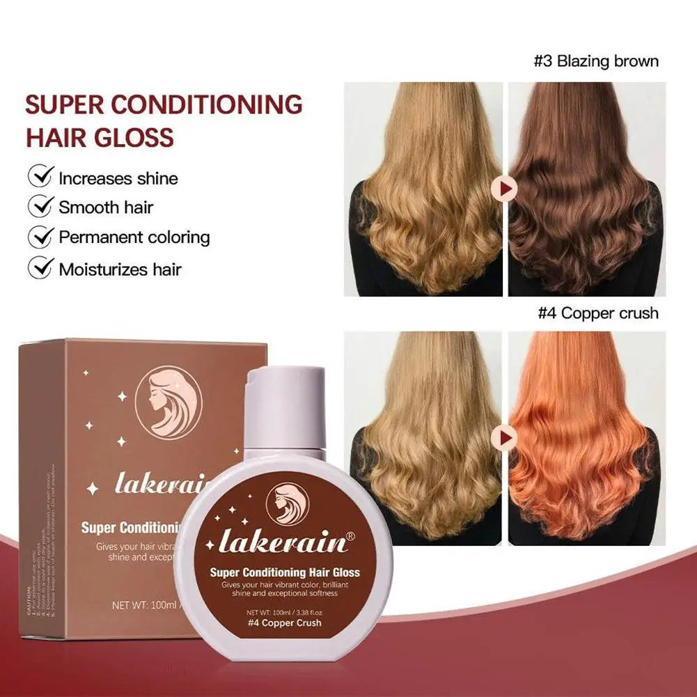 Hair Gloss Glaze Conditioner Medium Dark Brown Shine Moisturizing Qme