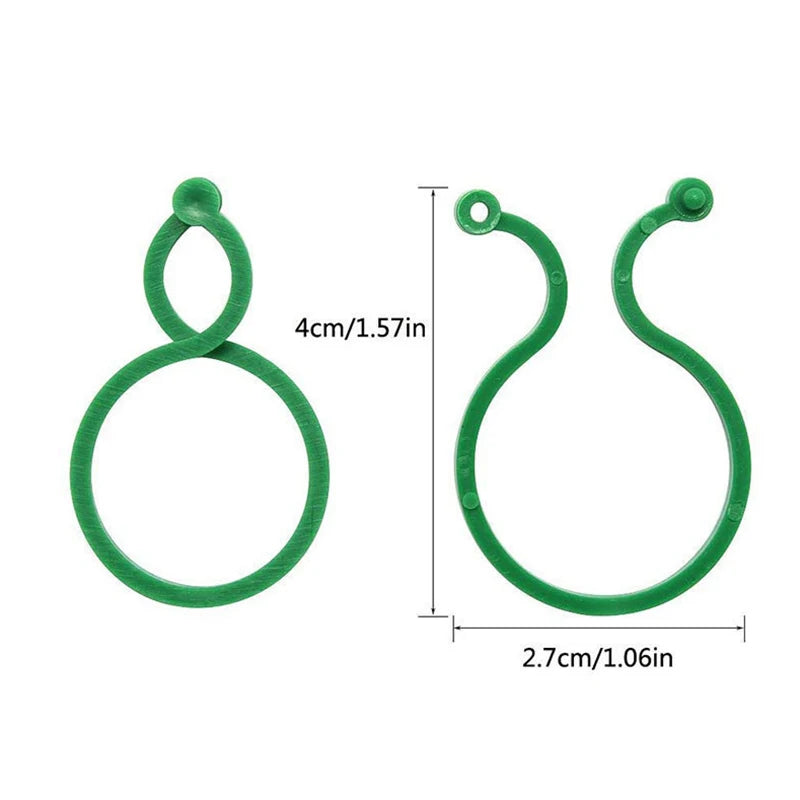 ^100Pcs Garden Vine Strapping Clips Plant Bundled Buckle Ring Holder Tomato Qme 100pcs