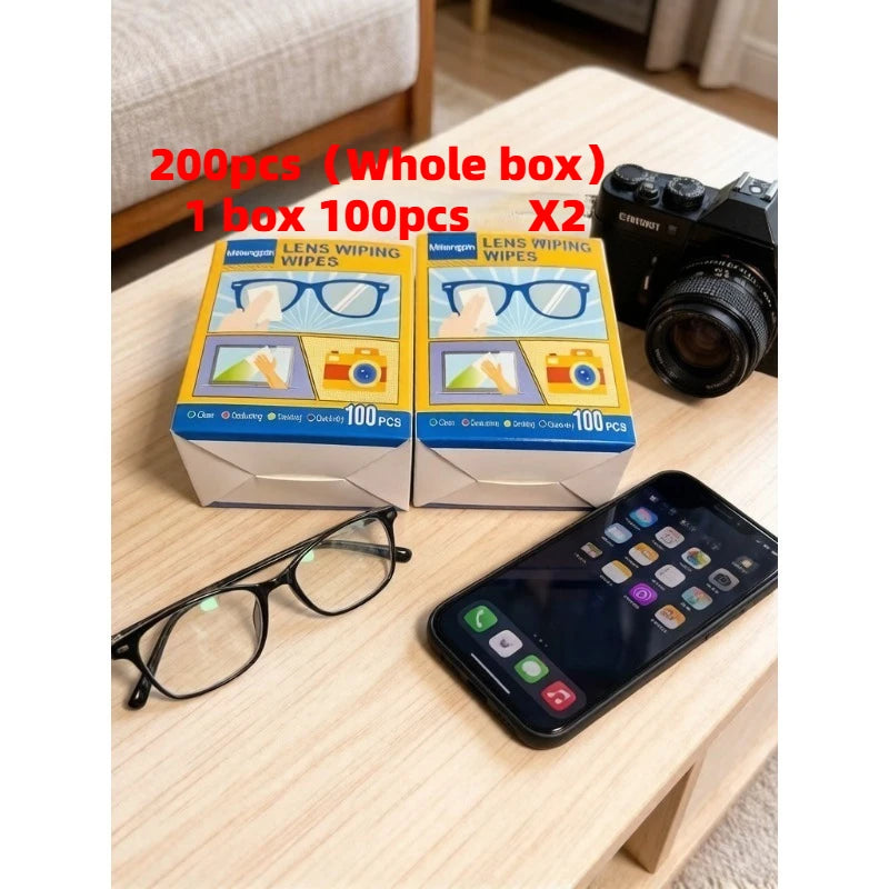 Anti-fog Glasses Cleaning Cloth, Removes Dust/Oil Mist, Long-lasting Anti-fog Without Blurring, Streak-free After Wiping Qme 200pcs