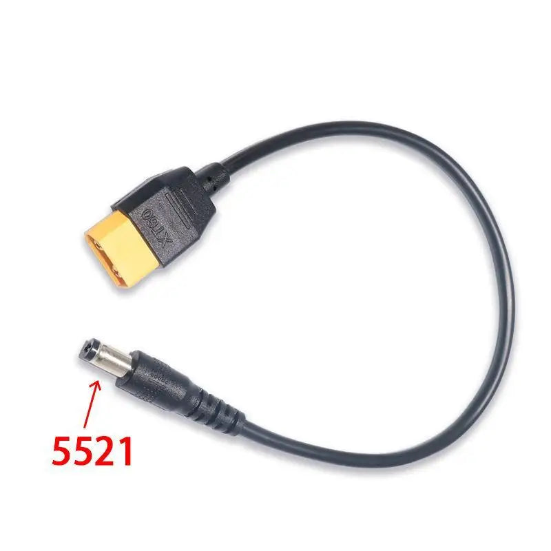 XT60 DC Male Power Adapter Cable Durable PVC Jacket Stable Transfer Qme DC5521