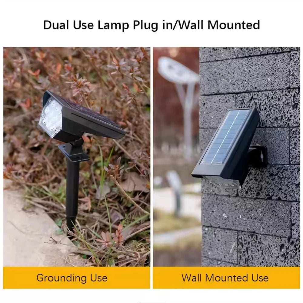 Solar Spotlights, Outdoor Waterproof Floor Mounted Lawn Lights, Outdoor Courtyard Lights, Garden Dual-Use Lighting Qme