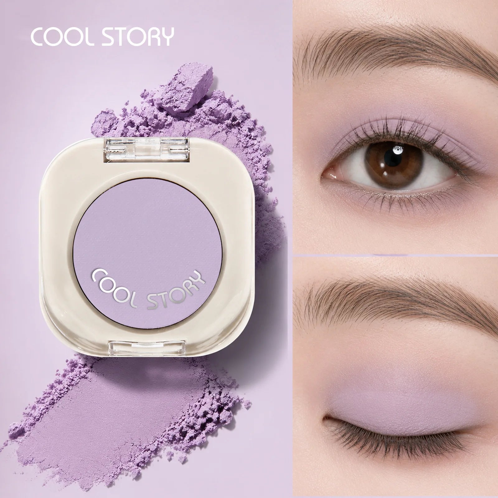 Purple Single Eyeshadow Matte Shimmer Metallic Waterproof LongLasting Highly Pigmented Velvet Smooth Blendable Eye Shadow Makeup Qme 21