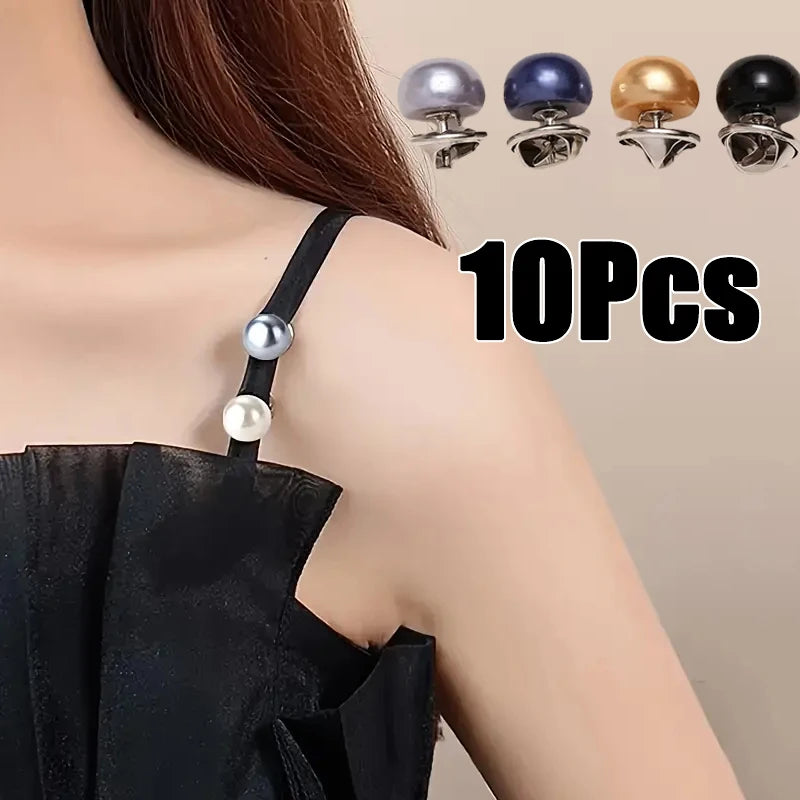 10 Uds. Alfileres de botón de perlas, fundas decorativas para botones de seguridad DIY para zapatos, sombreros, bolsos, chales, Qme