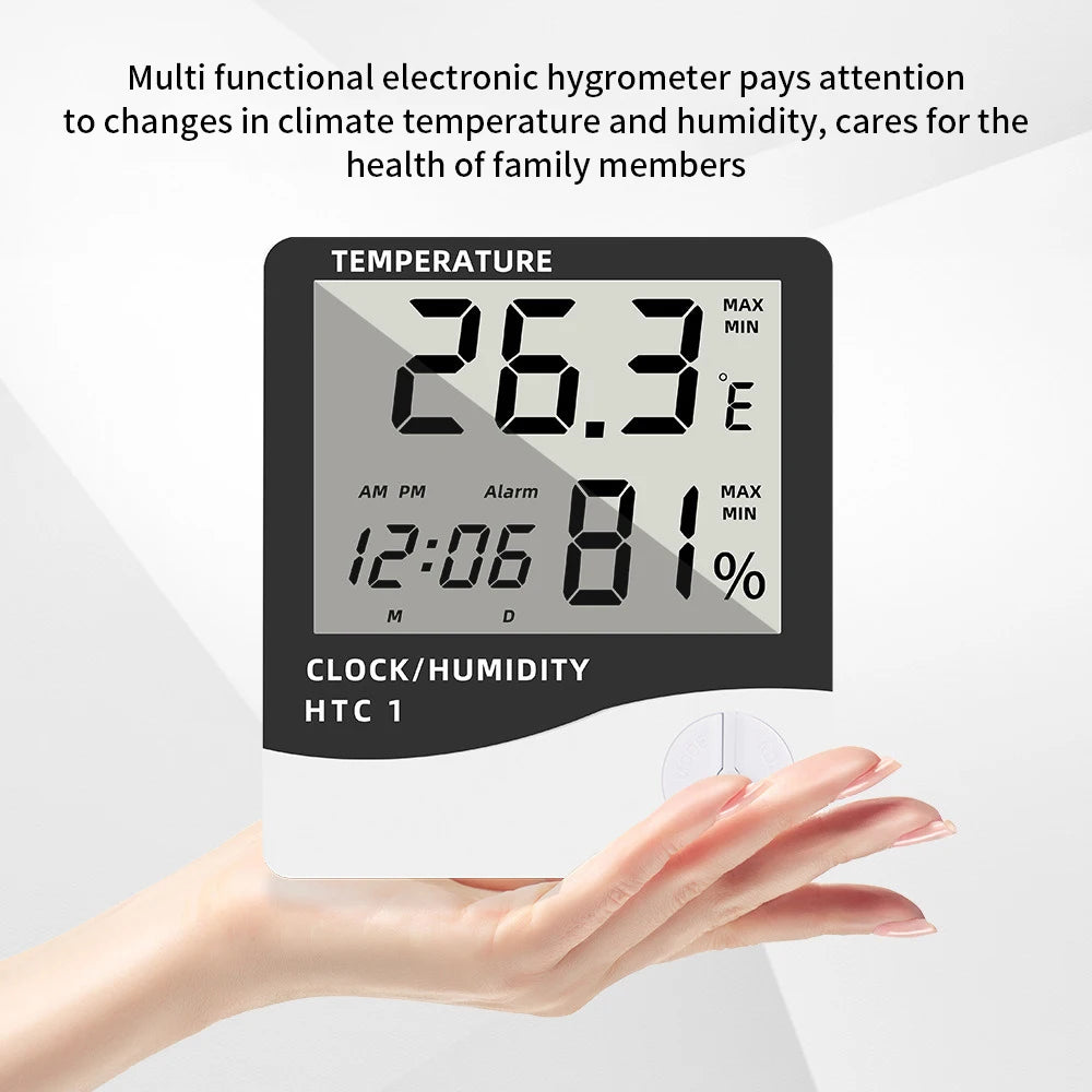 HTC-1 HTC-2 LCD Electronic Digital Temperature Humidity Meter Home Qme
