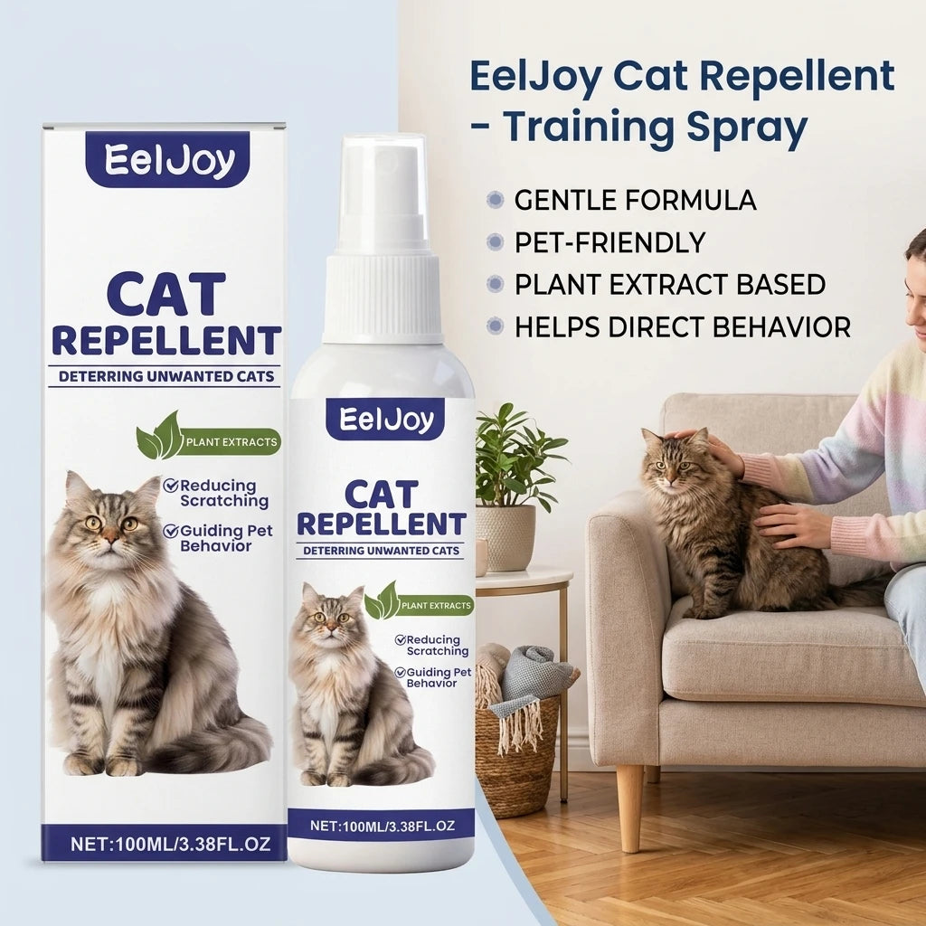 Plant Cats Repellent Spray Prevent Scratching Furniture & Unwanted Clawing Natural Scent Deterrent Pets Behavior Training Spray Qme
