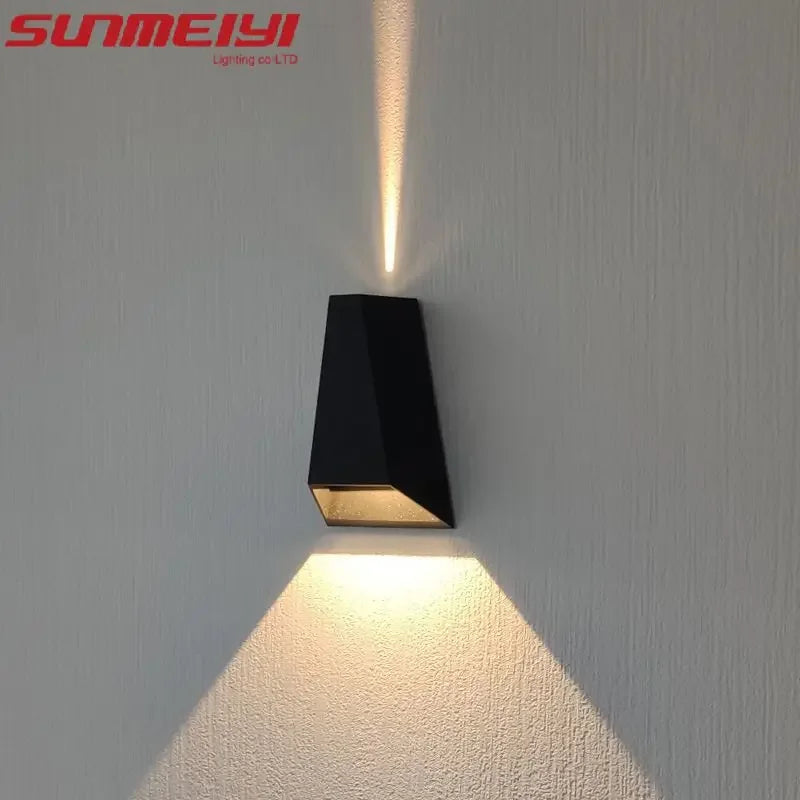 Outdoor Waterproof LED Wall Lamp Modern and Simple Nordic Black Villa Courtyard Garden Corridor Balcony Dual Head Spotlights Qme