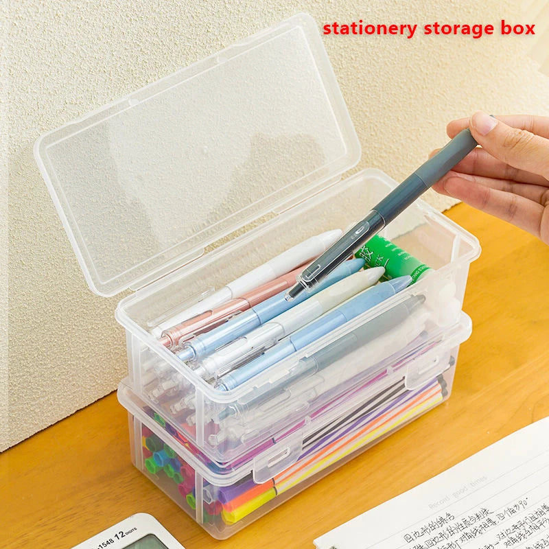 Office Supplies Storage Organizer Box Large Capacity Plastic Pencil Qme