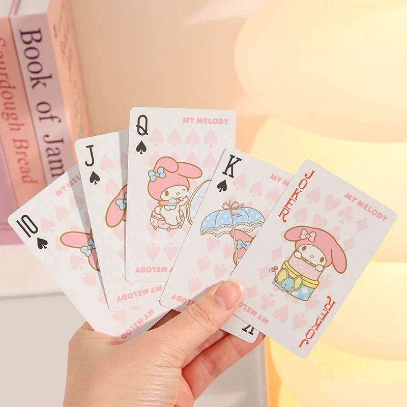 Hello Kitty: Cute, Cartoon-Style, Fun, and Casual Entertainment Melody & Hello Kitty Series Playing Cards Game Cards Qme