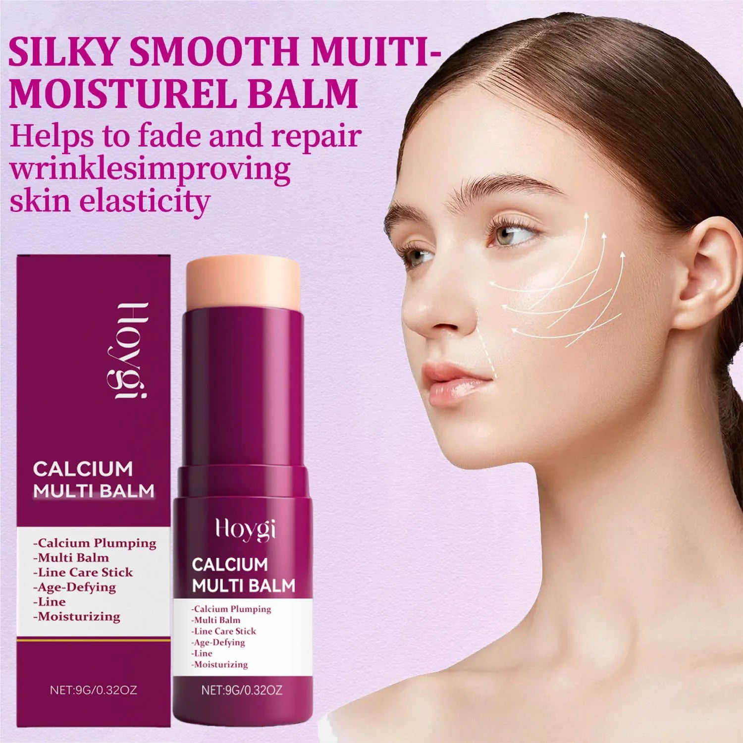 Korean Calcium Volume Multi Balm Stick - Hydrating & Firming Stick Anti-Wrinkle Care Collagen Infused Pre-Makeup Moisturizer Qme