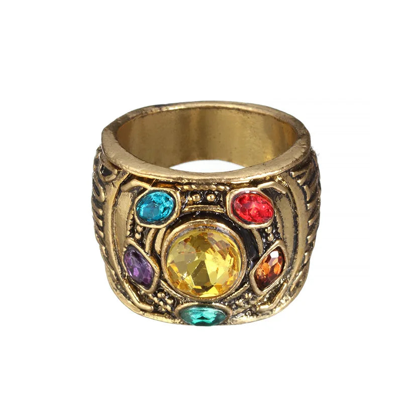 Cool New Fashion Men's Power Ring Infinity Wars Thanos Cosplay Anime Alloy Ring Jewelery Punk Gothic Hip Hop Ring Male Qme