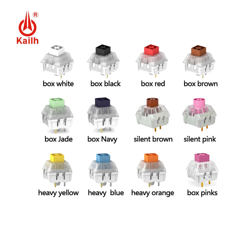 Kailh Box Mechanical Keyboard Switch White Red Brown Jade Navy Silent Pink/Brown Compatible Cherry MX 3pins Switch Wholesales Qme 90pcs box brown