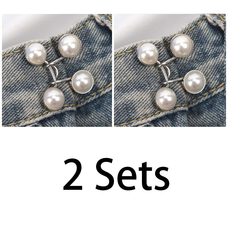 Cute Nail-free Metal Jeans Button Adjustable Waist Buckle Jean Pins Qme A8