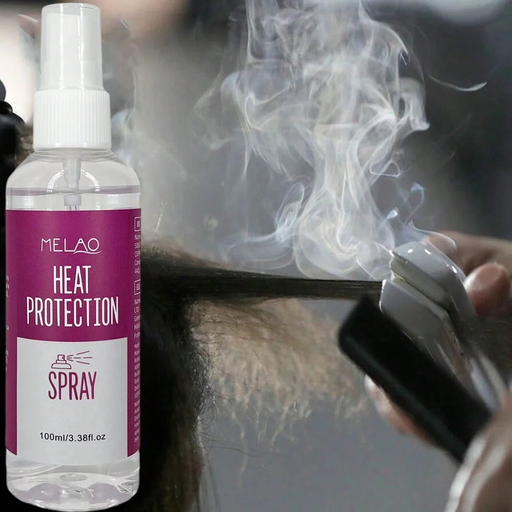 MELAO Heat Protectant Spray for Hair, Curling Iron & Flat Iron, Prevents Heat Damage, Adds Shine & Softness, Anti Frizz Qme