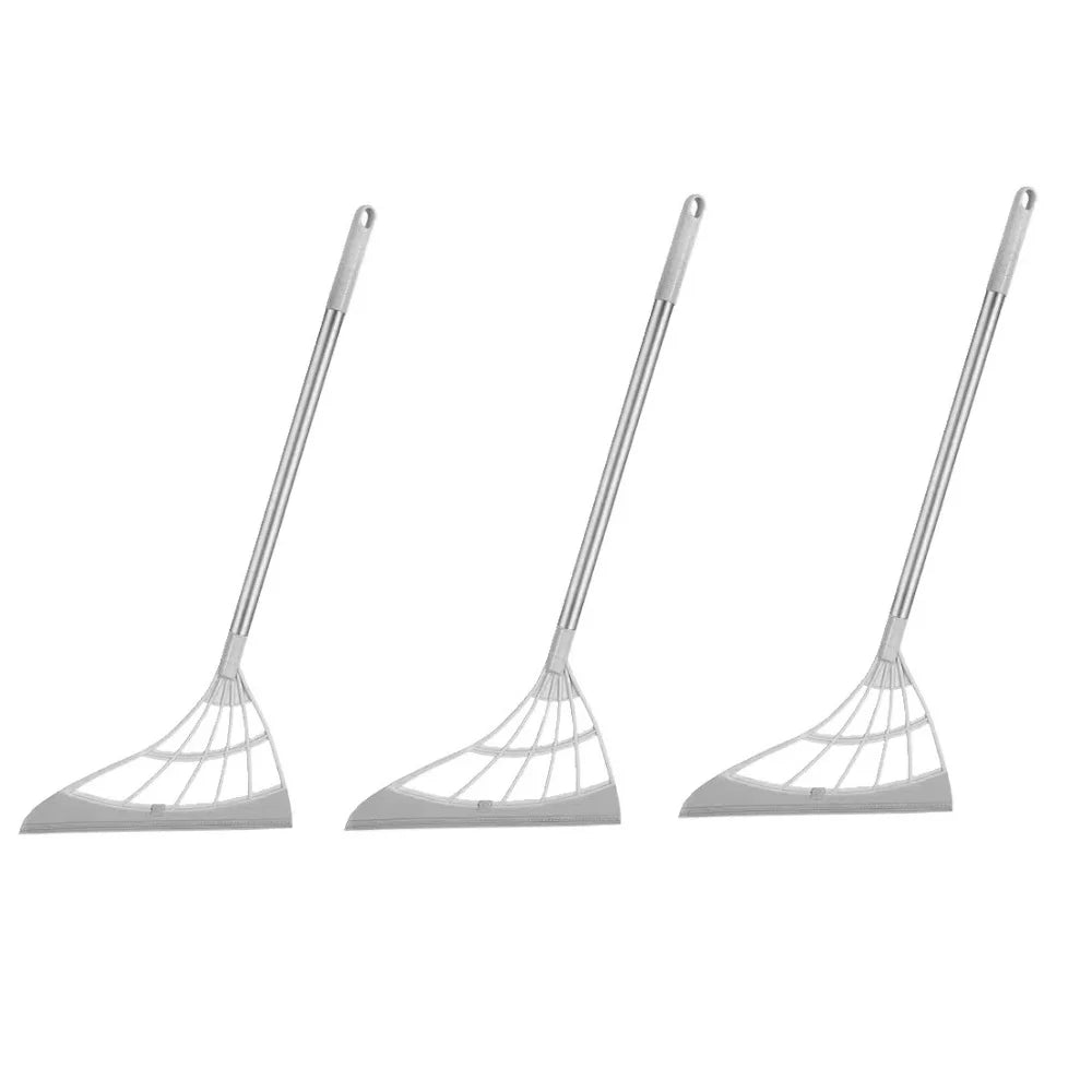 3pcs Silicone Floor Cleaning Broom Dust Removal with Out Sticking To Hair Squeegee Wiper Household Bathroom Floor Cleaning Tool Qme grey-3pcs