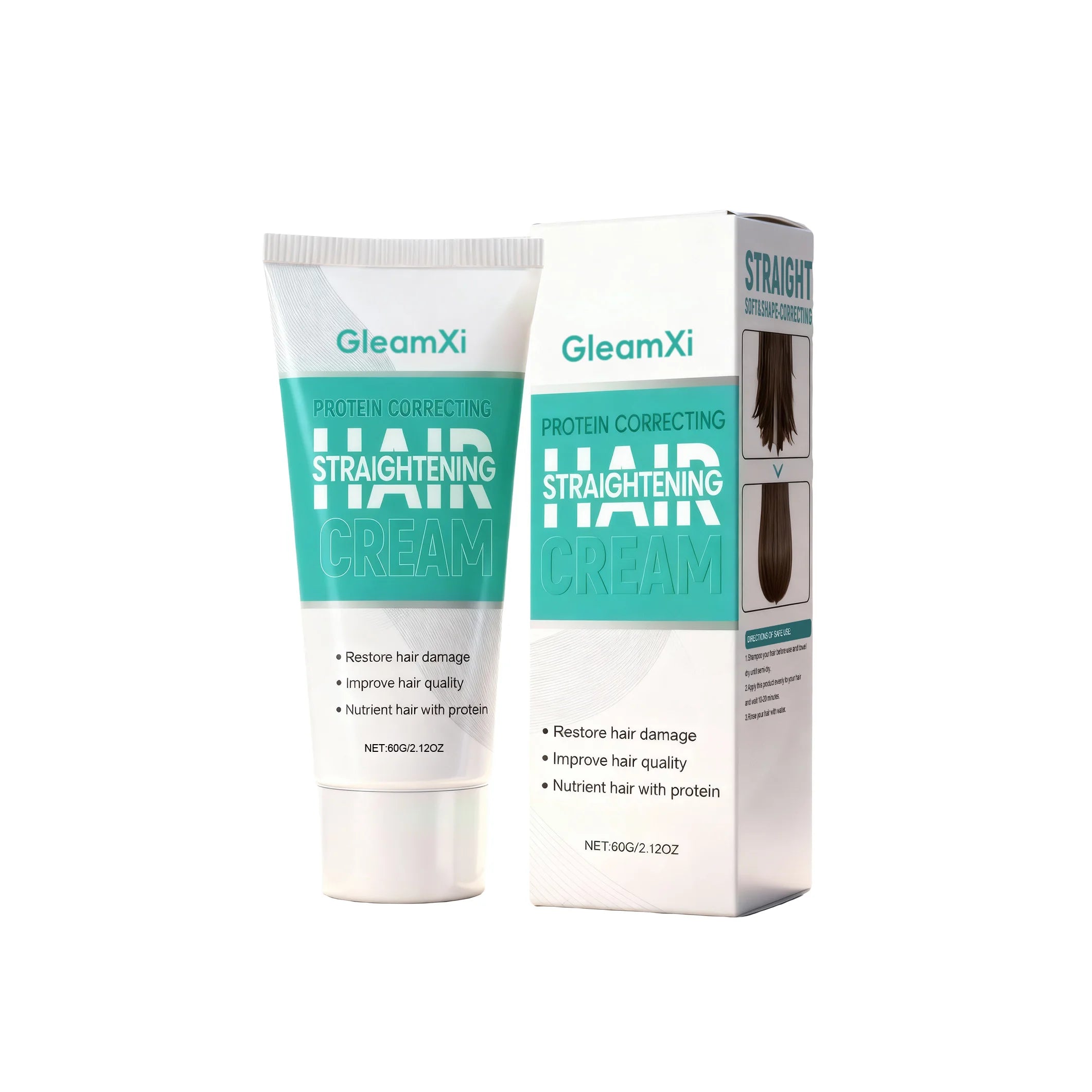Hair Straightening Cream Nourish Dry Damaged Protein Correction Qme 60g Boxed