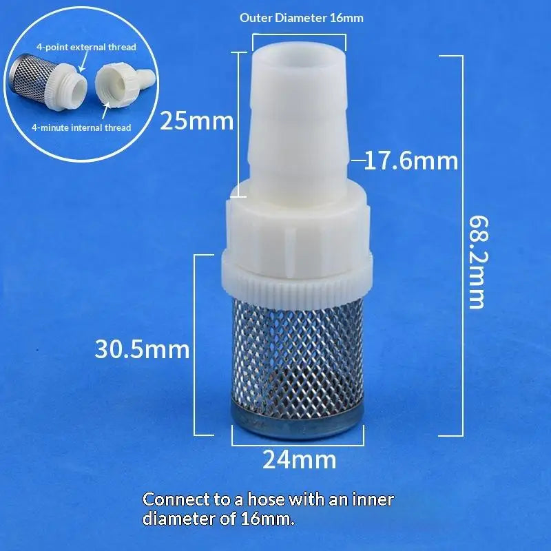 Stainless Steel Filter Fish Tank Aquarium Garden DIY Accessories 1 Qme 14mm Filter 1pcs