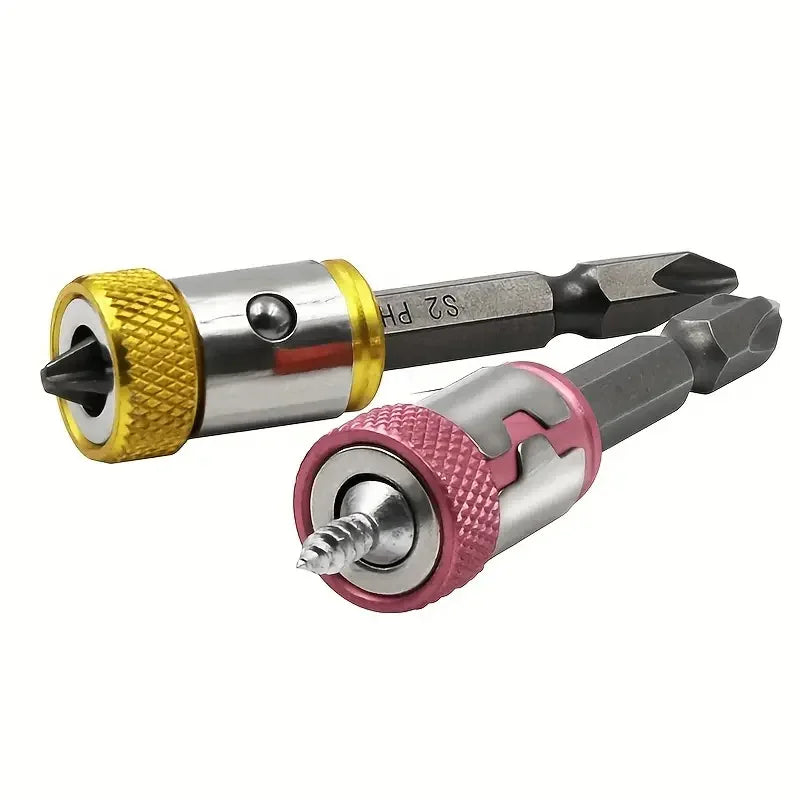 5Pcs Alloy Magnetic Ring Bit Electric Magnetic Ring Screwdriver Bits Head Holder Anti-Corrosion Strong Magnetizer Bit Tool Qme