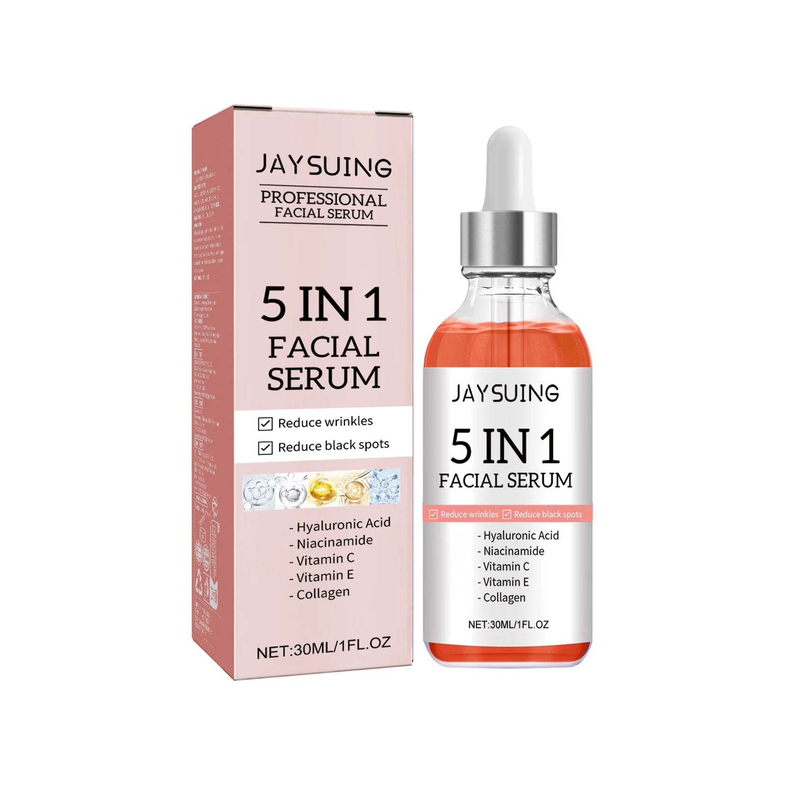 5-in-1 Skincare Set Firming Facial Serum Anti Aging Face Cream Collagen Eye Patches Moisturising Brightening Shrink Pores Skin Qme Facial Serum