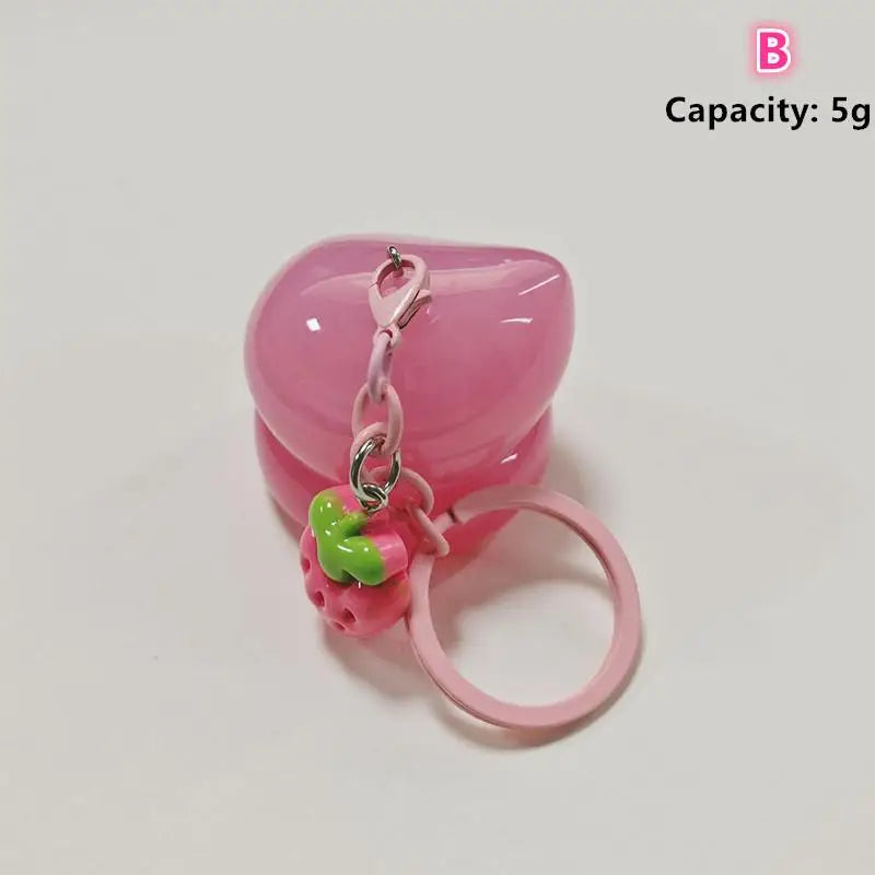 Mini Plastic Lip Balm Containers Keychain Portable Jars Mask Cream Qme B