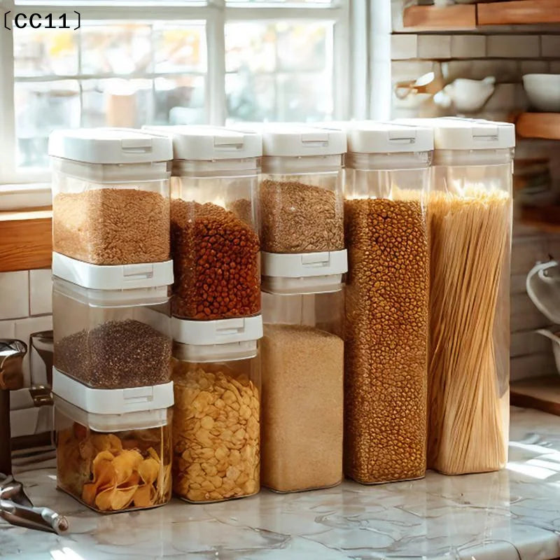 Plastic Sealed Jar Transparent Leakproof Moistureproof Kitchen Qme