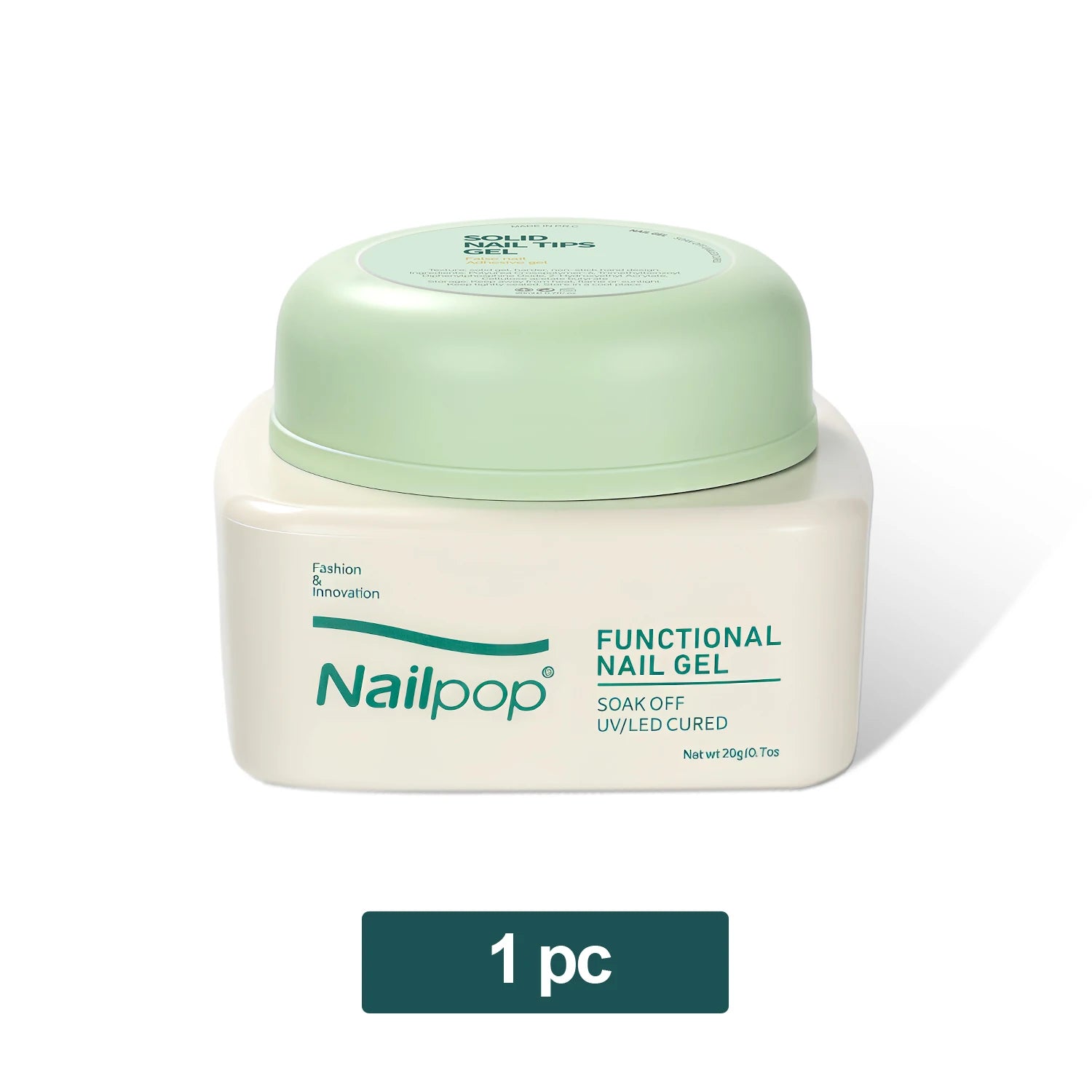 Nailpop Solid Nail Gel Adhesive Press-on Nails Ultra Strong Adhesion Qme Solid Gel 20g x 1pc