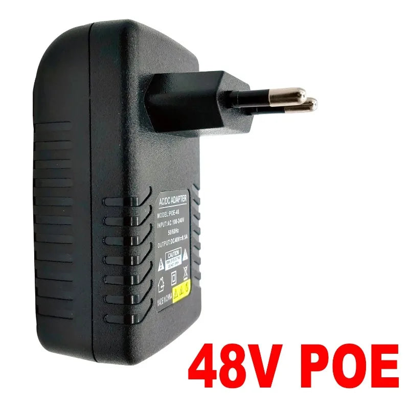 2pcs 48V POE 0.5A EU Plug CCTV Security Surveillance POE Power Supply Adapter for Injector Ethernet IP Camera POE Qme