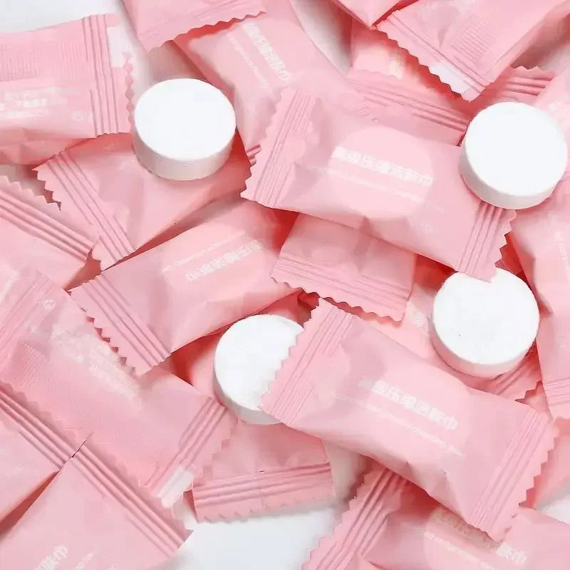 Compressed Towels Travel Bag Suitable Sensitive Skin Cotton Cleansing Qme 50pcs opp bag