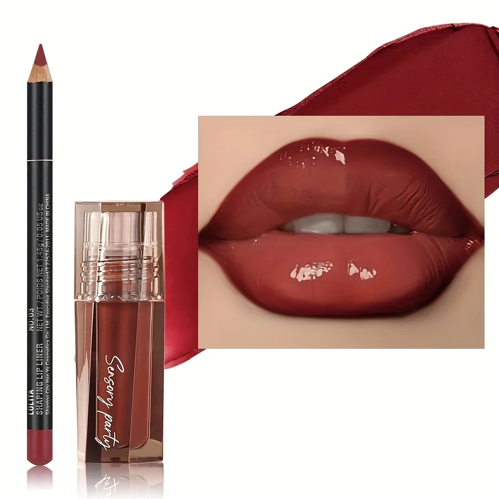 Pudaier Long Lasting Matte Lip Liner 3D Precision Dewy Look Brown Qme