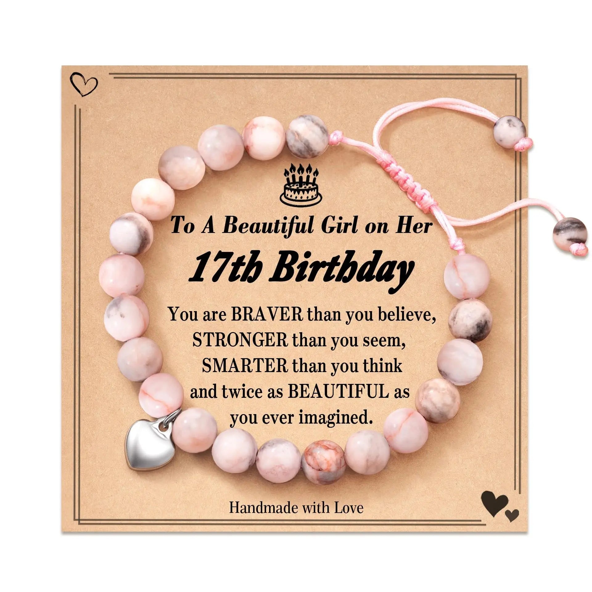 New Arrival Gifts for Birthday/ Love-Natural Stone Beaded Bracelet Handwoven Braided Adjustable Bangle Unisex Fashion Jewelry Qme Pink17tb Birthday