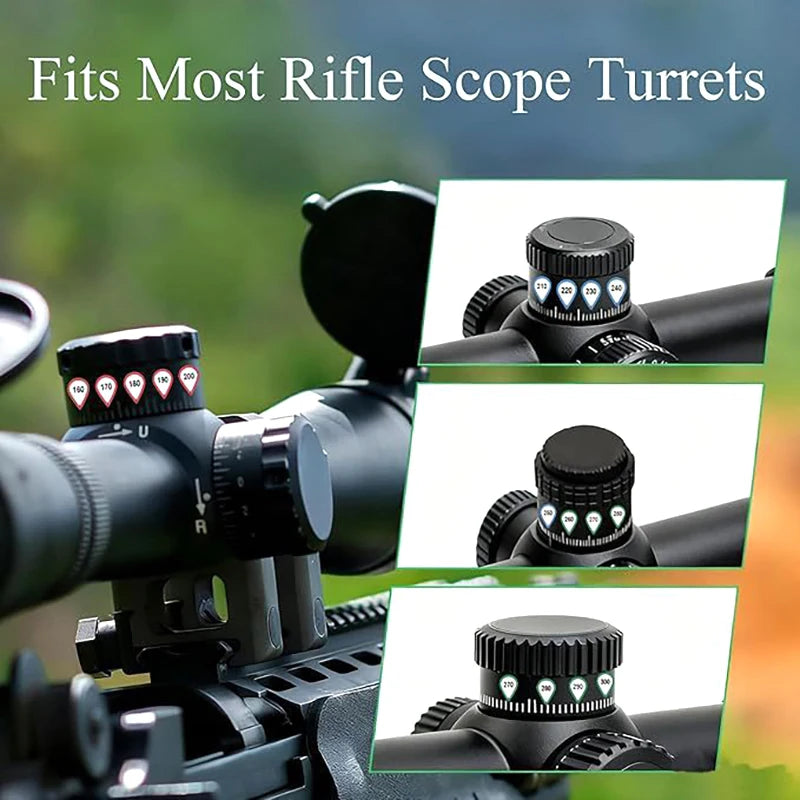10 Sheets Rifle Scope Turret Stickers Rifle Scope Turret Tags For Close-Range & Mid-Range Precision Target Shooting Hunting Qme