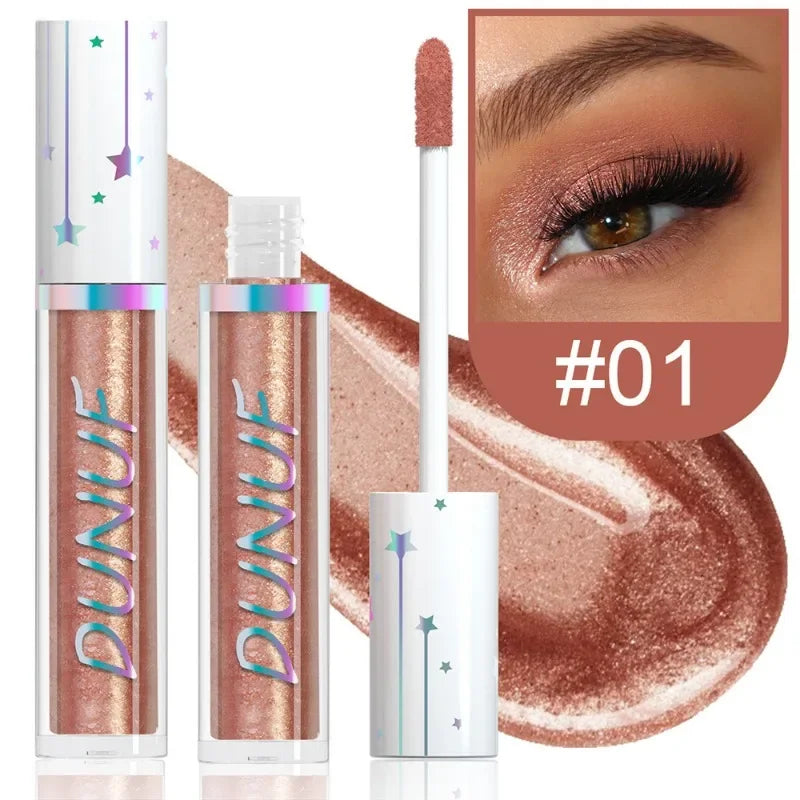 24color Eyeshadow Stick Liquid Eyeliner Metallic Color Green Pearlescent Glitter Eye Shadow Waterproof High Gloss Makeup Pigment Qme 01
