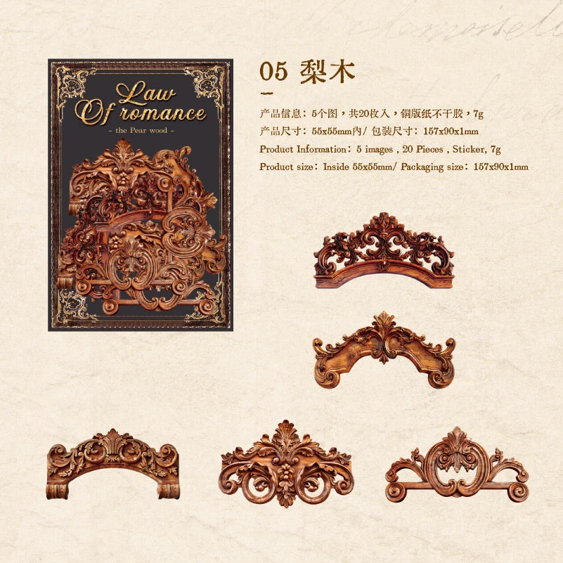 20 pcs/pack Hollow out border Stickers Handbook material paper Set for Decorative Diary Album Scrapbooking Supplies Stationery Qme E