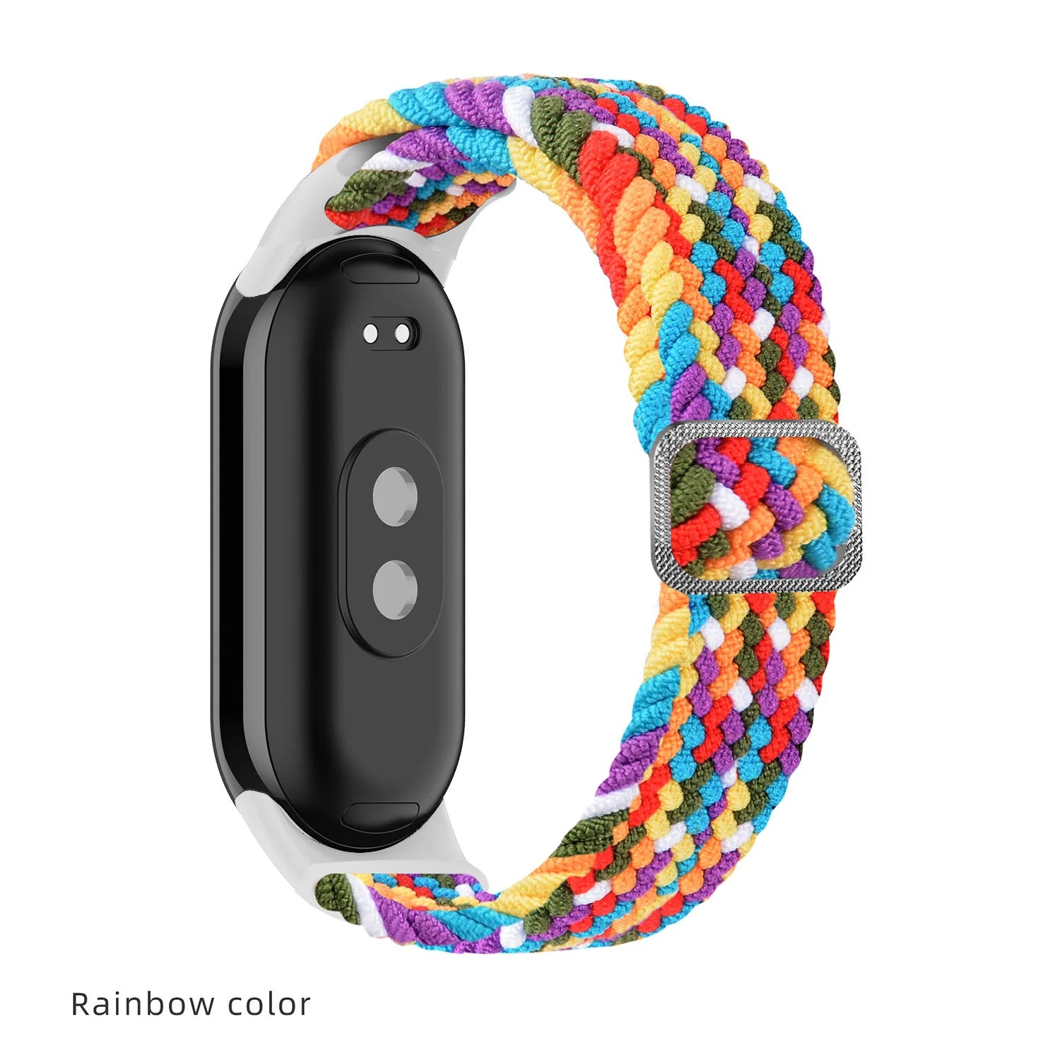 Elastic Nylon Adjustable Watchband for Xiaomi Mi Band 8 / NFC Replacement Bracelet Men Women Sport Strap Qme Rainbow Color