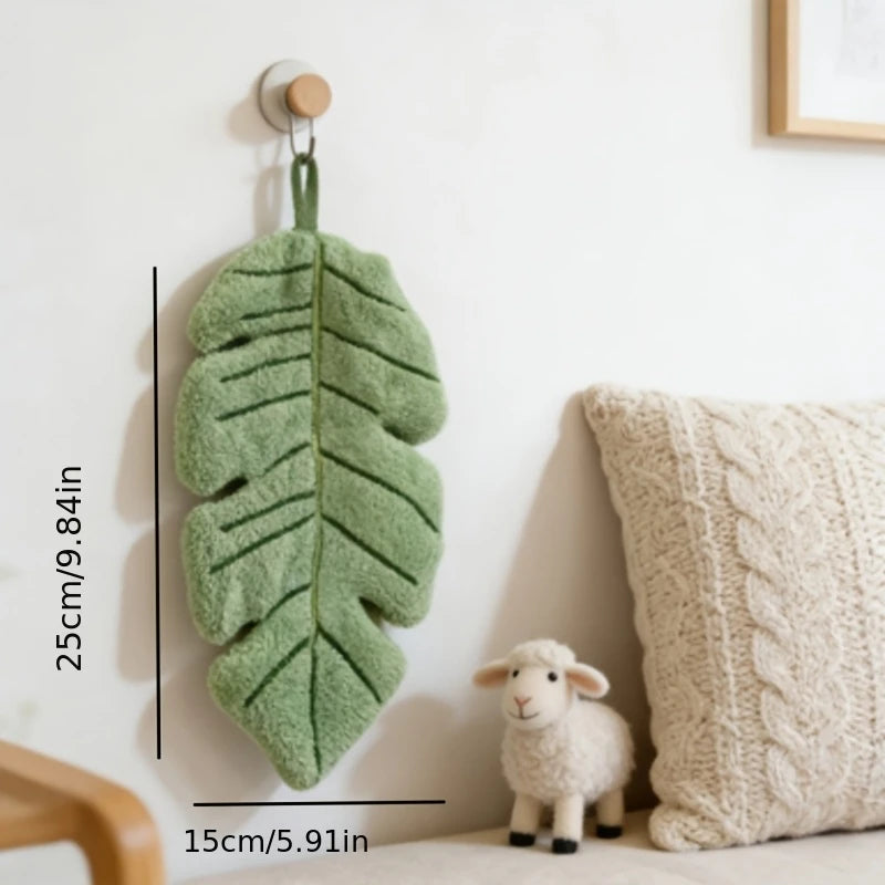 Banana Leaf Shaped Hanging Hand Towel, Suitable for Daily Wiping of Hands, Face, and Tableware, Decorative Hanging Decoration Qme