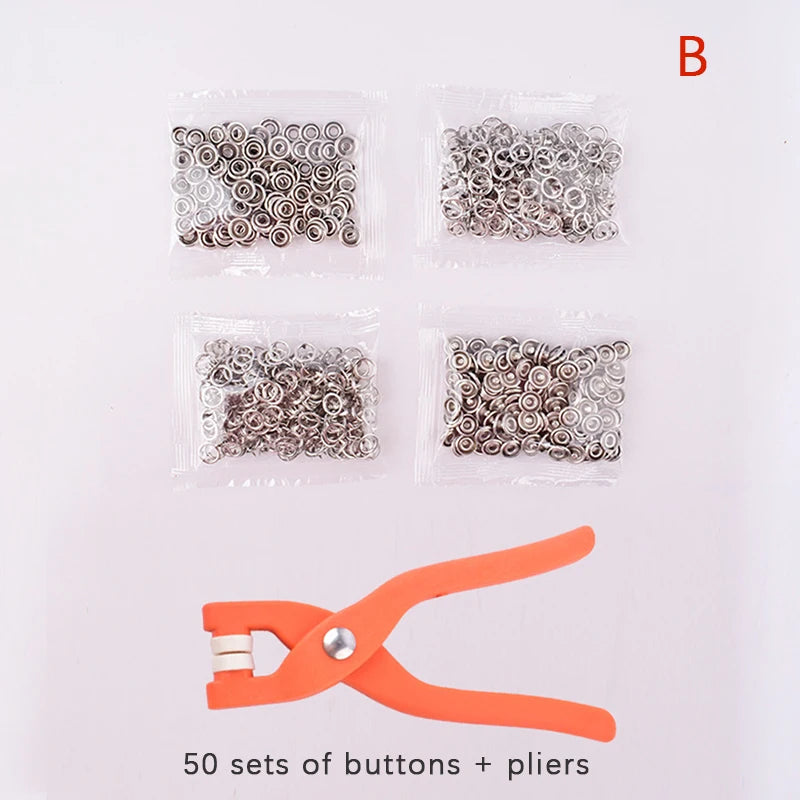 50 Plier Tool Metal Sewing Buttons Five-claw Buckle Snap Clothes Qme B