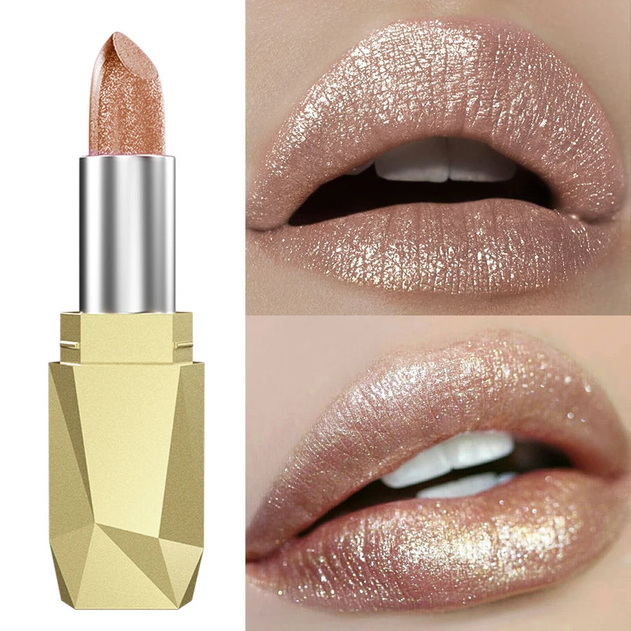 Sexy Glitter Plumping Metallic Lipstick Moisturizer Shimmer Lips Qme 116