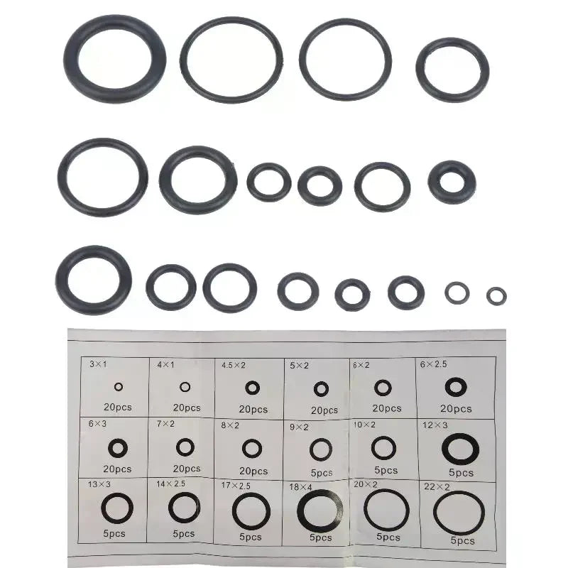 225Pcs O Ring Kit Durable Rubber Seals Oil Water Resistant Multi Sizes For Auto Plumbing Machinery Qme