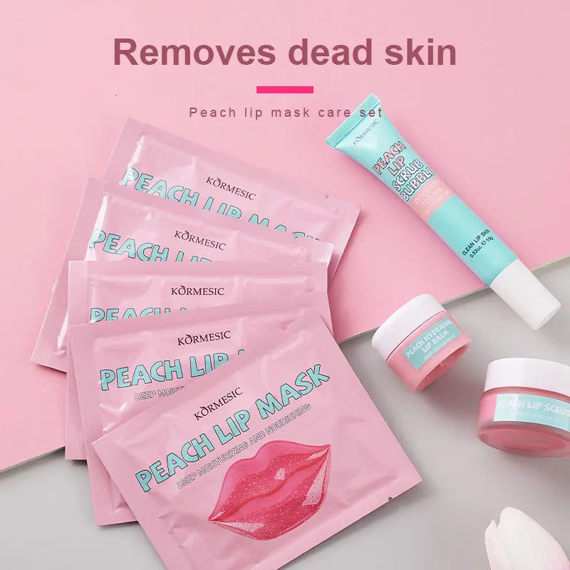 Peach Lip Care Mask Scrub Bubble Hyrating Balm Lips Skin Nourishing Qme