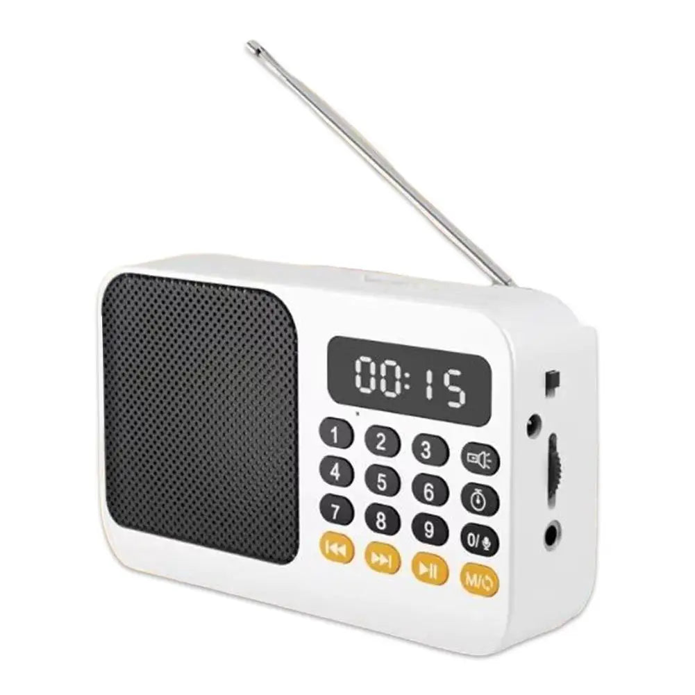 Handheld Rechargeable Digital FM USB TF MP3 Player Portable Radio Music Player Speaker Devices Supplies With LED Display Radio Qme E