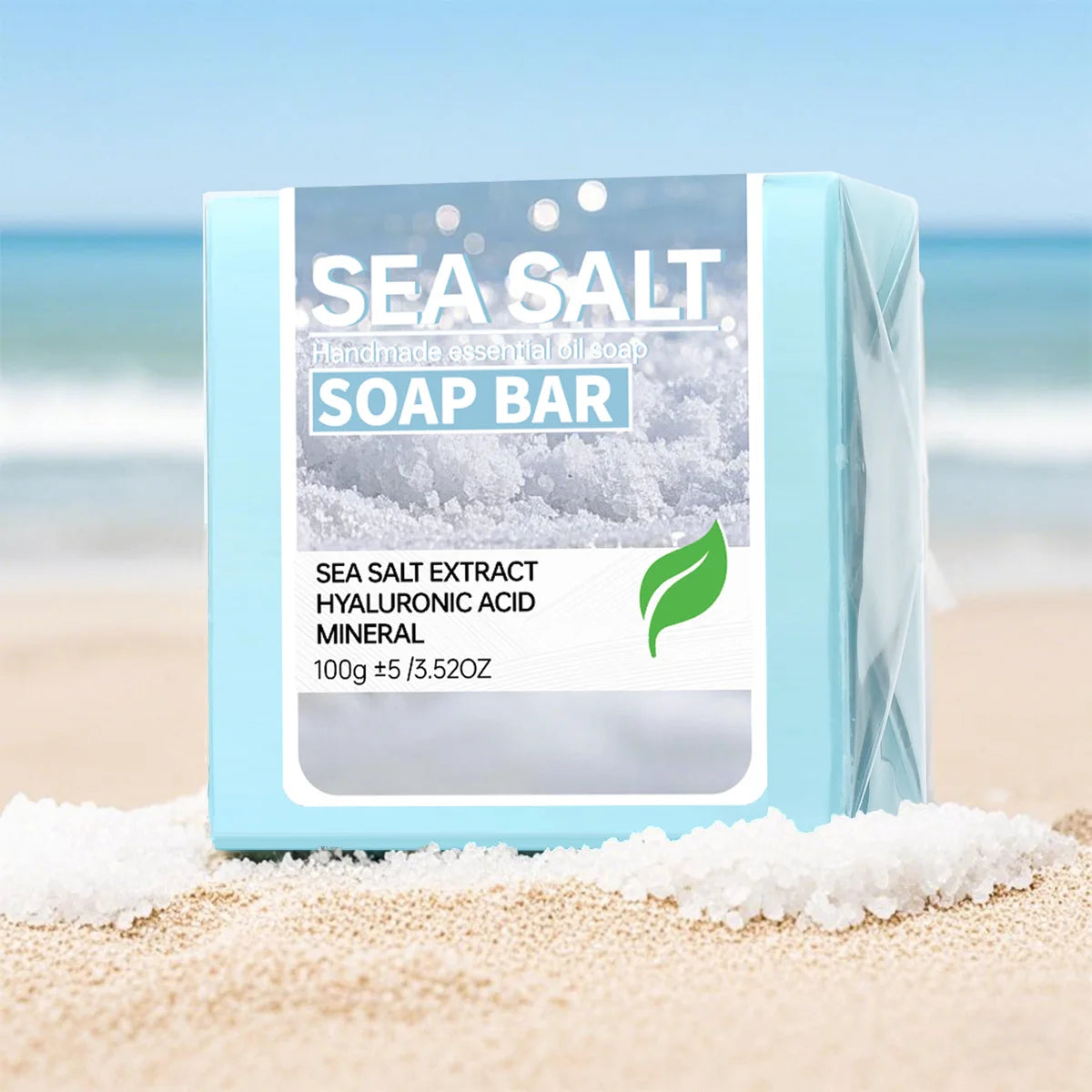 Sea Salt Handmade Essential Oil Soap Hyaluronic Acid Skin Cleansing Qme