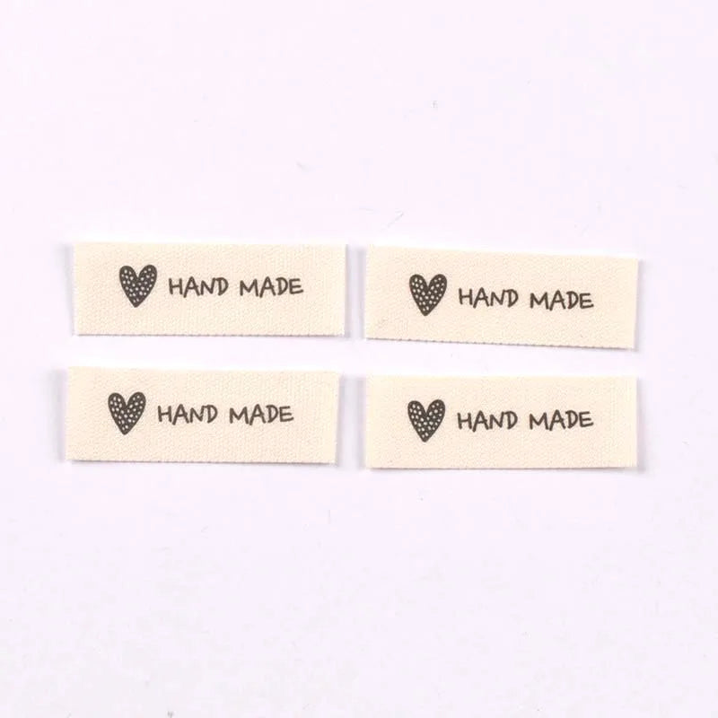 50Pcs 10-53mm Assorted "Handmade" Cute Animal Fabric Labels, Sew On Tags for DIY Clothes Crafts cp4317 Qme 45x15mm-6