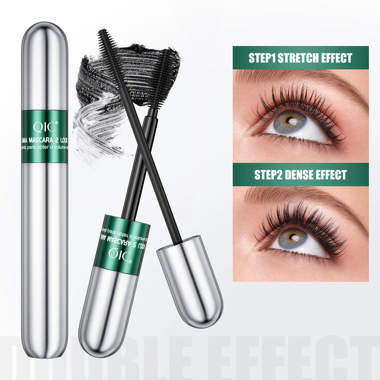 4D Black Mascara Thickening Lengthening Curling Waterproof Sweatproof Mascara For Beginners Qme Q802
