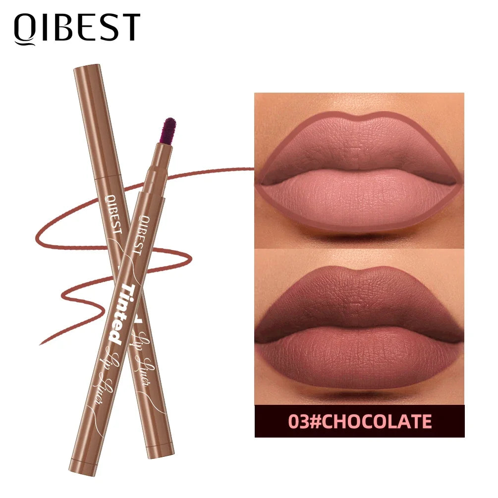 Matte Lip Liner Waterproof,Sweatproof,Multi-color Correcting Liquid Lipstick Pen Sexy Red Brown Lip Makeup Outline Lips Contour Qme 03