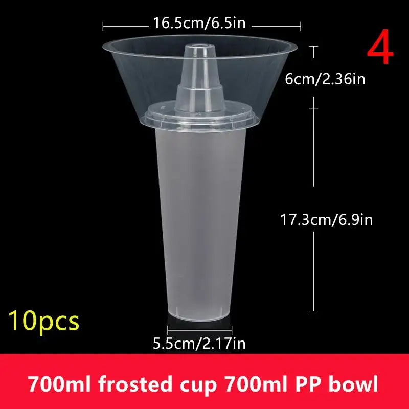10 Disposable Plastic Cup Drink Snack Bowl Bubble Milk Tea Fruit Qme 4