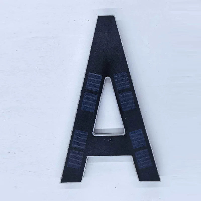 Light Sensor Solar House Number Lights Waterproof Modern LED Address Sign Outdoor Wall Decor For Home Yard Daily Use Qme 4.7 inch letter A