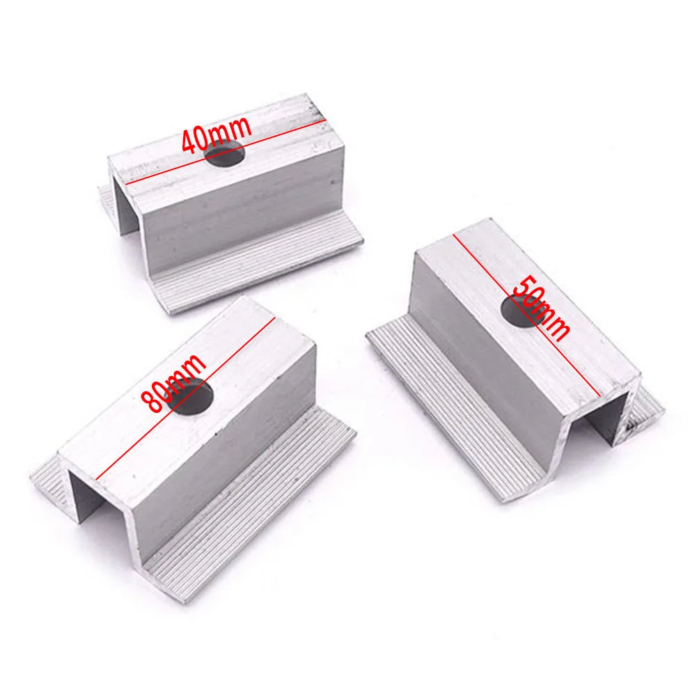 10Pcs/set Solar Middle Clamp PV Fit For Aluminum Alloy Solar Panel Frame Height 25-50mm For Most Frame Modules Accessories Qme