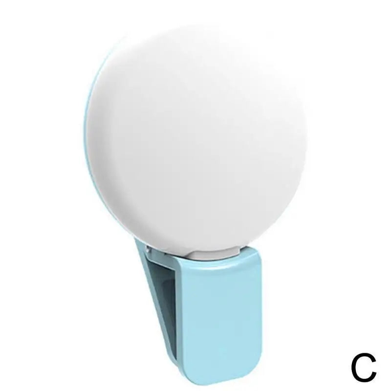 NEW Mobile Phone LED Selfie Ring Light Portable Mini Durable Practical Three Stop Dimming Circle Photography Clip Fill Light Qme blue
